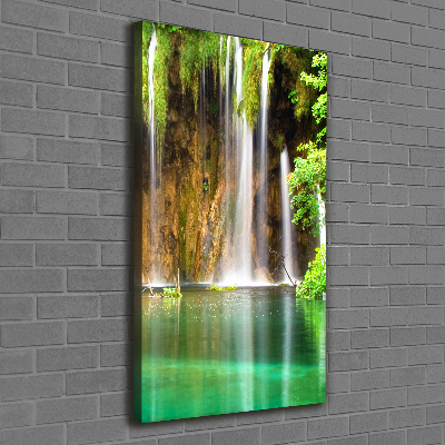 Cuadro canvas decorativo para salón vertical Lagos de Plitvice