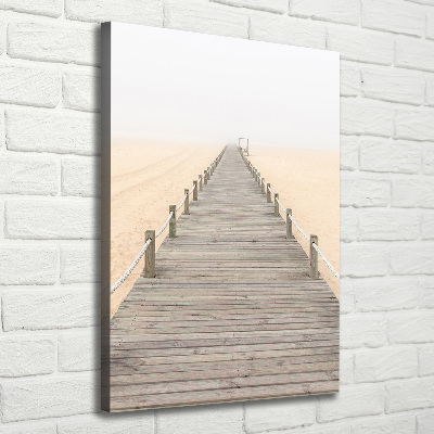 Cuadro moderno en lienzo resistente uv vertical Camino de playa