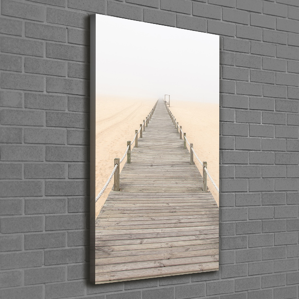 Cuadro moderno en lienzo resistente uv vertical Camino de playa