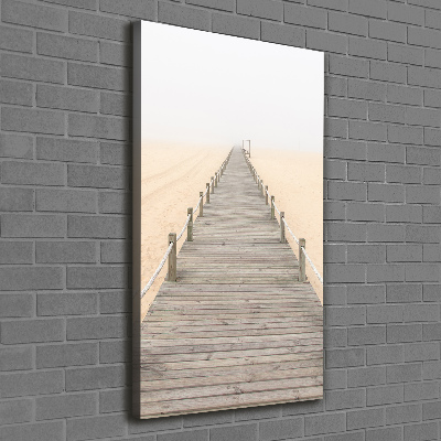 Cuadro moderno en lienzo resistente uv vertical Camino de playa