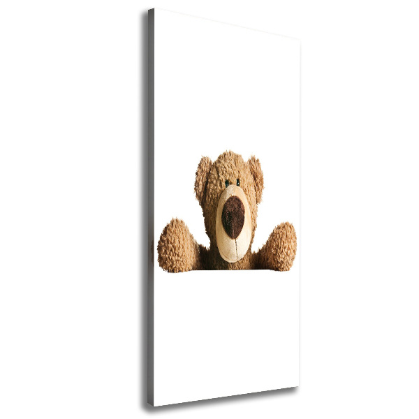 Cuadro canvas decorativo para salón vertical Oso de peluche