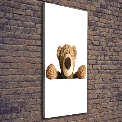 Cuadro canvas decorativo para salón vertical Oso de peluche