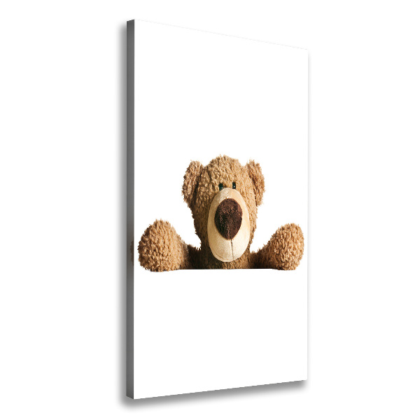Cuadro canvas decorativo para salón vertical Oso de peluche