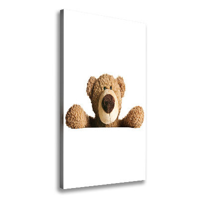 Cuadro canvas decorativo para salón vertical Oso de peluche