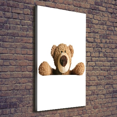 Cuadro canvas decorativo para salón vertical Oso de peluche