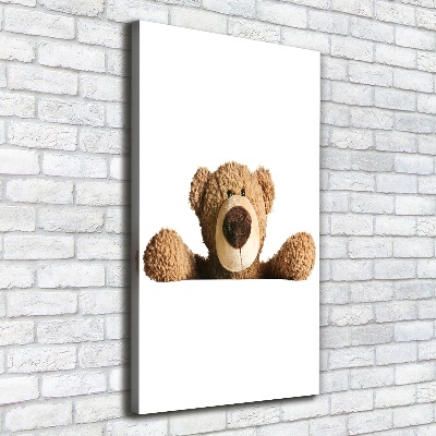 Cuadro canvas decorativo para salón vertical Oso de peluche