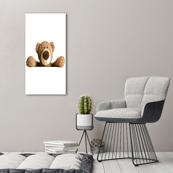 Cuadro canvas decorativo para salón vertical Oso de peluche