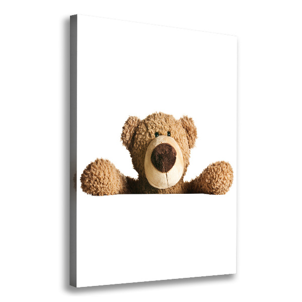 Cuadro canvas decorativo para salón vertical Oso de peluche