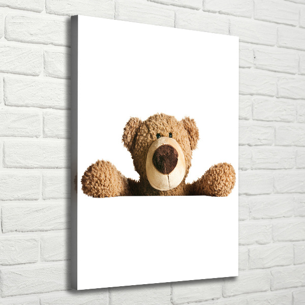Cuadro canvas decorativo para salón vertical Oso de peluche