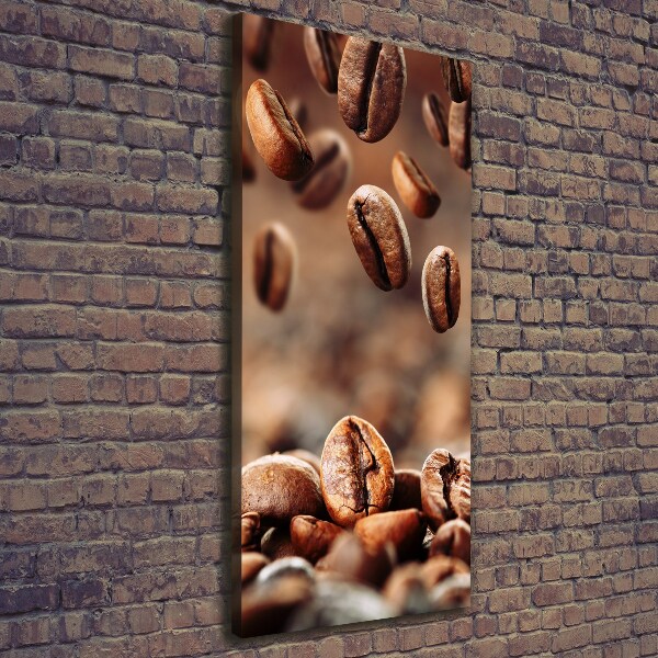 Cuadro canvas decorativo para salón vertical Granos de café