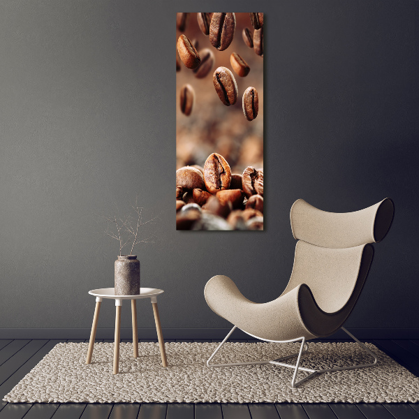 Cuadro canvas decorativo para salón vertical Granos de café