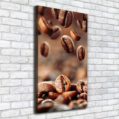 Cuadro canvas decorativo para salón vertical Granos de café