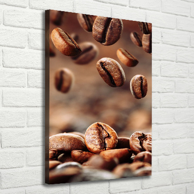Cuadro canvas decorativo para salón vertical Granos de café