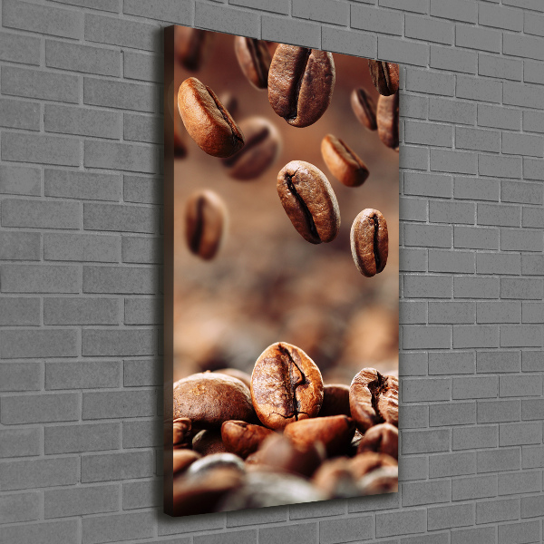 Cuadro canvas decorativo para salón vertical Granos de café