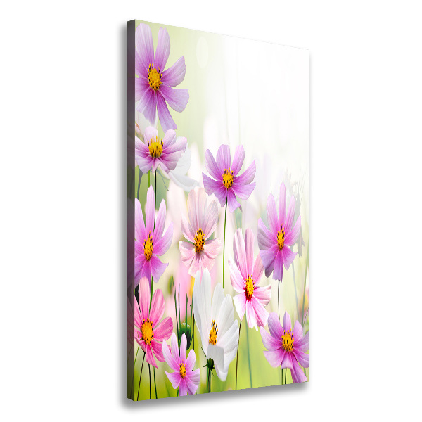 Cuadro canvas decorativo para salón vertical Flores silvestres