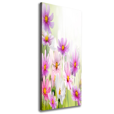 Cuadro canvas decorativo para salón vertical Flores silvestres