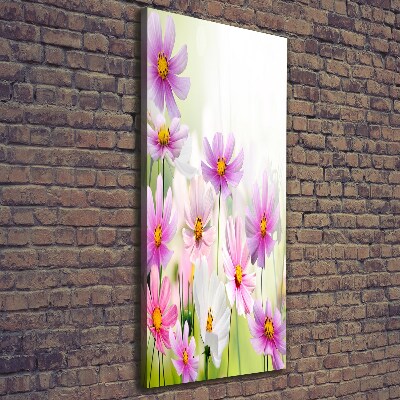 Cuadro canvas decorativo para salón vertical Flores silvestres