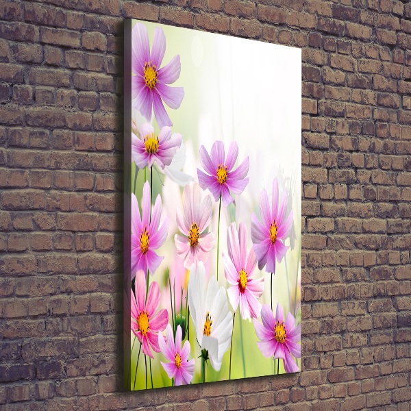 Cuadro canvas decorativo para salón vertical Flores silvestres
