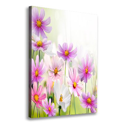 Cuadro canvas decorativo para salón vertical Flores silvestres