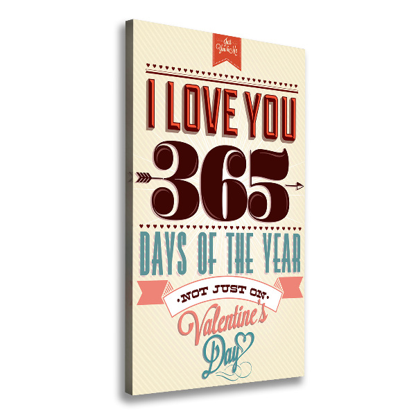 Cuadro moderno en lienzo resistente uv vertical Día de San Valentín