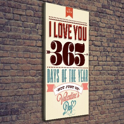 Cuadro moderno en lienzo resistente uv vertical Día de San Valentín