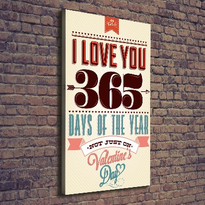 Cuadro moderno en lienzo resistente uv vertical Día de San Valentín