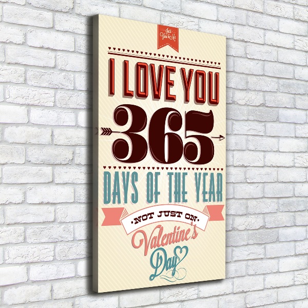 Cuadro moderno en lienzo resistente uv vertical Día de San Valentín