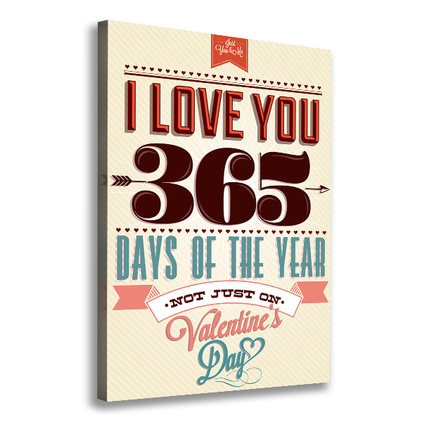 Cuadro moderno en lienzo resistente uv vertical Día de San Valentín