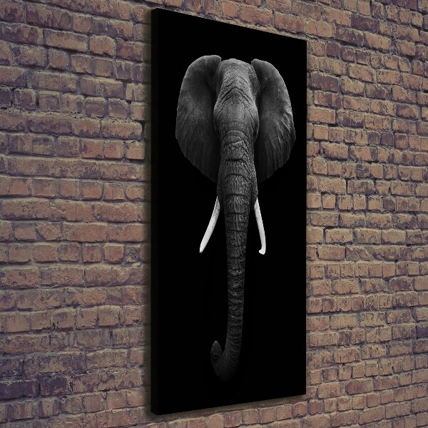 Cuadro moderno en lienzo resistente uv vertical elefante africano