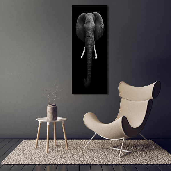 Cuadro moderno en lienzo resistente uv vertical elefante africano