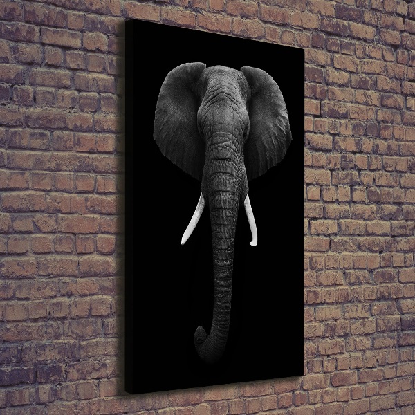 Cuadro moderno en lienzo resistente uv vertical elefante africano