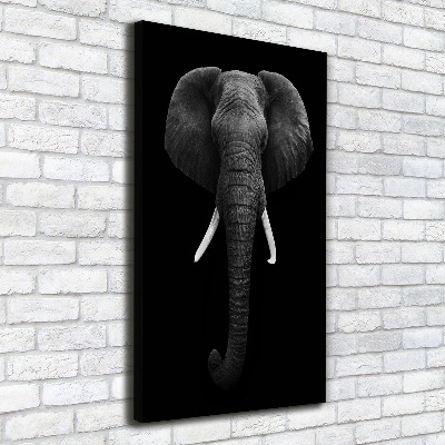 Cuadro moderno en lienzo resistente uv vertical elefante africano