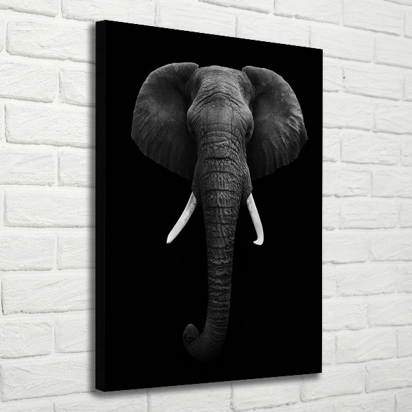 Cuadro moderno en lienzo resistente uv vertical elefante africano