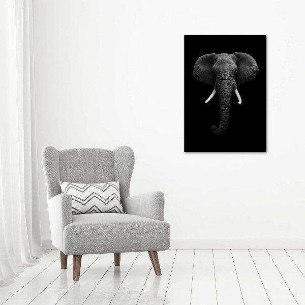 Cuadro moderno en lienzo resistente uv vertical elefante africano