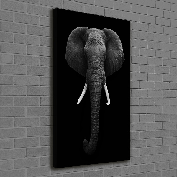 Cuadro moderno en lienzo resistente uv vertical elefante africano