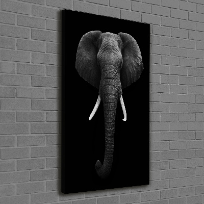 Cuadro moderno en lienzo resistente uv vertical elefante africano