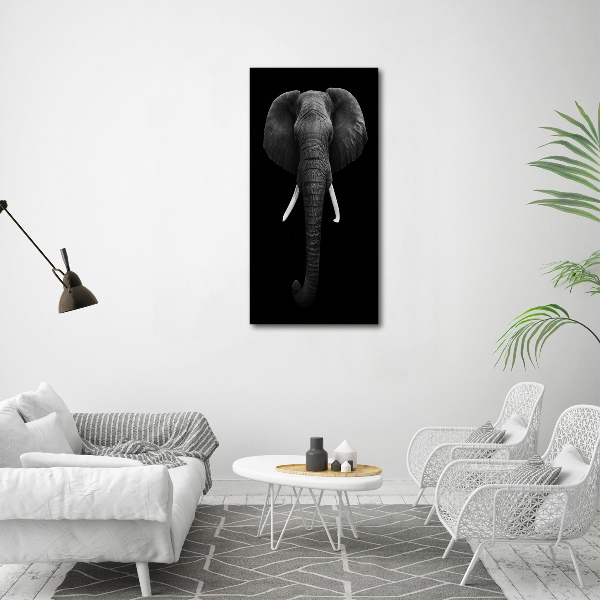 Cuadro moderno en lienzo resistente uv vertical elefante africano