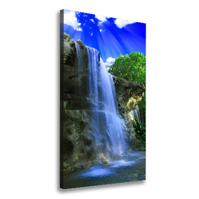 Cuadro canvas decorativo para salón vertical Cascada