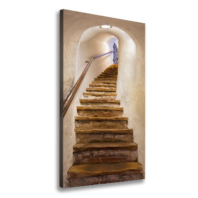Fotografía en lienzo vertical Escaleras en el castillo