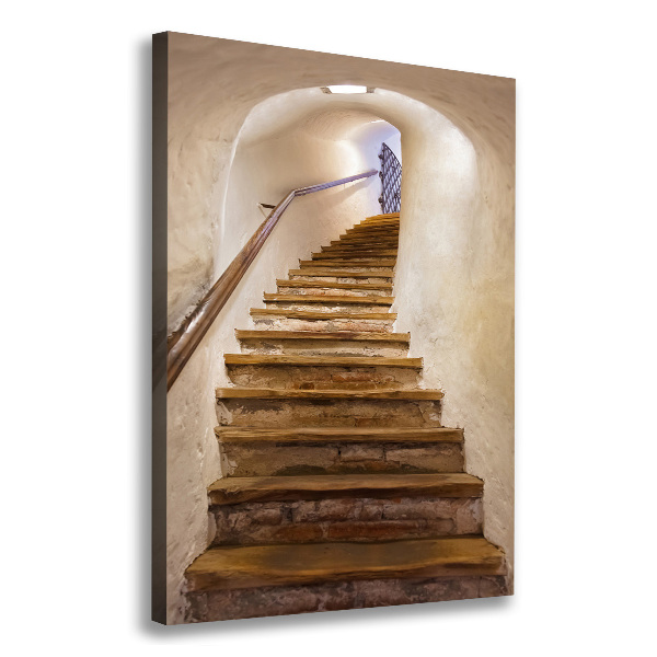Fotografía en lienzo vertical Escaleras en el castillo