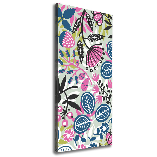 Fotografía en lienzo vertical Flores