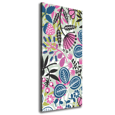 Fotografía en lienzo vertical Flores