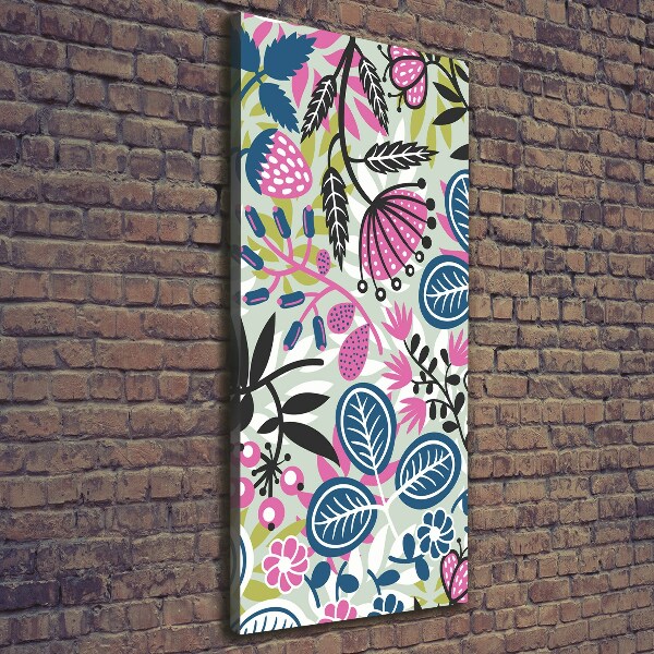 Fotografía en lienzo vertical Flores