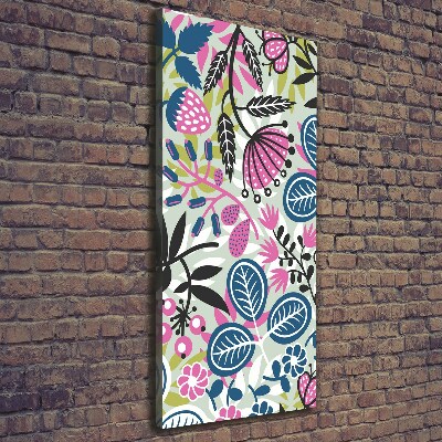 Fotografía en lienzo vertical Flores