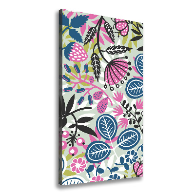 Fotografía en lienzo vertical Flores