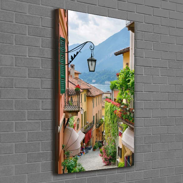Cuadro canvas decorativo para salón vertical calles italianas