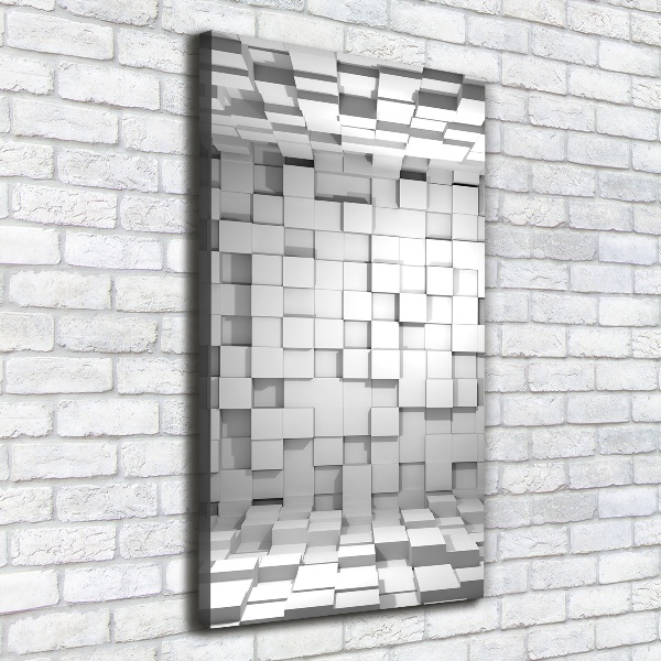 Cuadro canvas decorativo para salón vertical Cubos