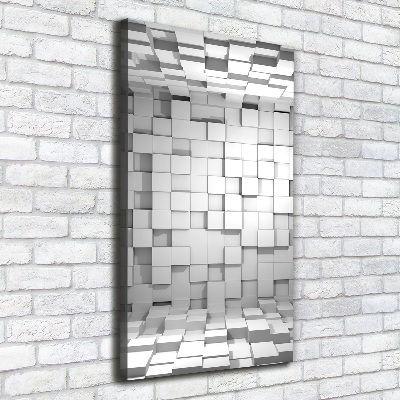Cuadro canvas decorativo para salón vertical Cubos