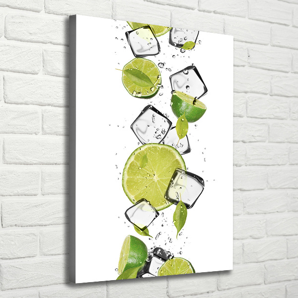 Cuadro moderno en lienzo resistente uv vertical Lima y hielo