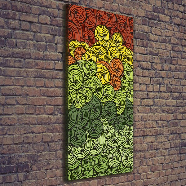 Cuadro moderno en lienzo resistente uv vertical Ondas de colores